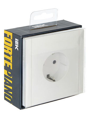 купить Фортепиано белый розетка скрытая 1-мест заземление шторки IP20  в Самаре Фортепиано белый розетка скрытая 1-мест заземление шторки IP20