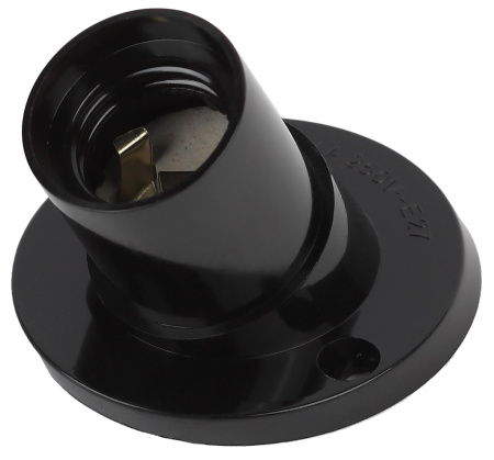 купить Патрон накладной E27 карболит черный ЭРА наклонный в Самаре Патрон накладной E27 карболит черный ЭРА наклонный