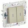 Сканди бежевый выключатель 2кл с подсветкой скрытая 10А IP20 