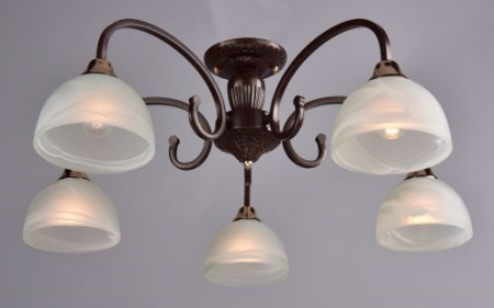 купить Светильник потолочный (люстра) 5*60Вт E27 коричневый/золото Краковяк в Самаре Светильник потолочный (люстра) 5*60Вт E27 коричневый/золото Краковяк