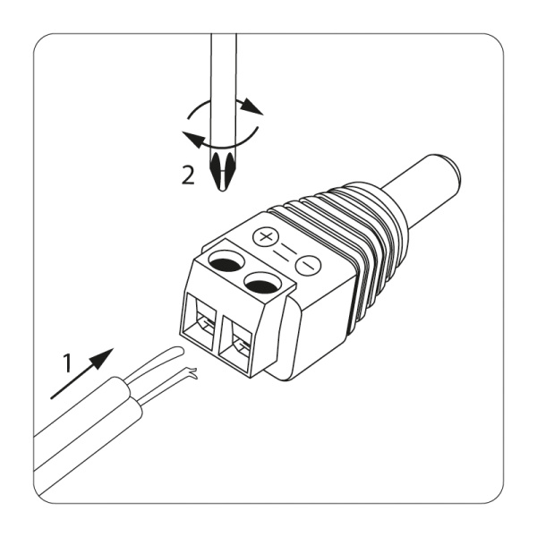 купить Разъём штекер 2,1*5,5мм черный с клеммной колодкой в Самаре Разъём штекер 2,1*5,5мм черный с клеммной колодкой