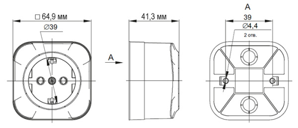 Глори сосна розетка открытая 1-мест заземление IP20 