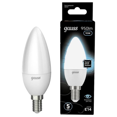 купить Лампа свеча светодиодная 220В Е14 9,5Вт 4100К 950лм В35 матовая Gauss  в Самаре Лампа свеча светодиодная 220В Е14 9,5Вт 4100К 950лм В35 матовая Gauss
