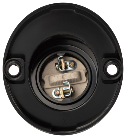 купить Патрон накладной E27 карболит черный ЭРА наклонный в Самаре Патрон накладной E27 карболит черный ЭРА наклонный