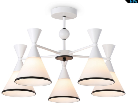 купить Светильник потолочный (люстра) 5*60Вт E27 белый D580*380 в Самаре Светильник потолочный (люстра) 5*60Вт E27 белый D580*380