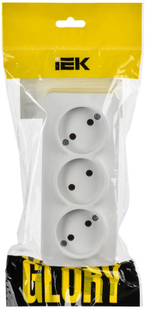 купить Глори белый розетка открытая 3-мест IP20  в Самаре Глори белый розетка открытая 3-мест IP20