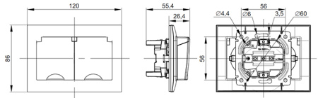купить Сканди серый розетка скрытая 2-мест заземление с крышкой шторки IP44  в Самаре Сканди серый розетка скрытая 2-мест заземление с крышкой шторки IP44