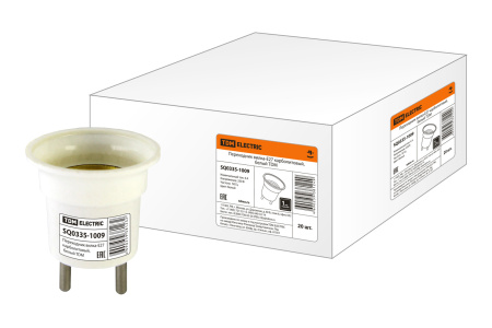 купить Патрон-переходник вилка-E27 карболит белый TDM  в Самаре Патрон-переходник вилка-E27 карболит белый TDM