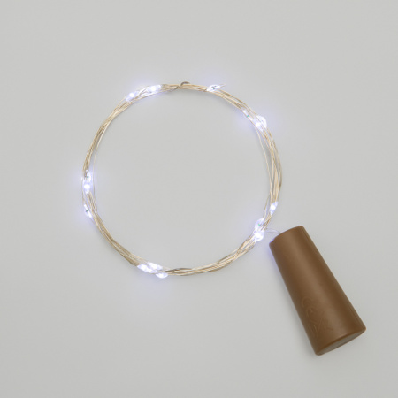 купить Гирлянда нить 2м белый 20свд IP20 медный провод Роса с пробкой 3хLR44 в Самаре Гирлянда нить 2м белый 20свд IP20 медный провод Роса с пробкой 3хLR44