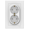 AtlasDesign белый розетка скрытая 2-мест заземление шторки IP20 