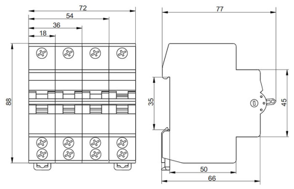 Выключатель нагрузки 4Р 63А ВРТ-63 3-позиционный IEK