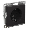 AtlasDesign карбон розетка скрытая 1-мест заземление шторки IP20 