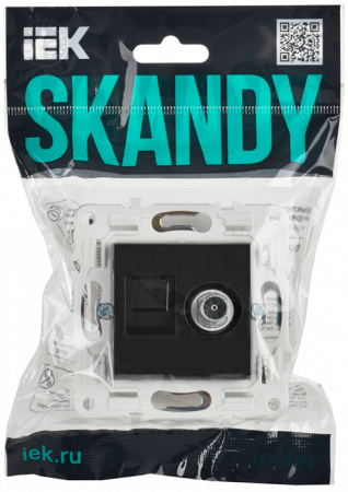 купить SKANDY Роз. двойная TV+RJ45 кат.5E SK-A14Bl черн. IEK в Самаре SKANDY Роз. двойная TV+RJ45 кат.5E SK-A14Bl черн. IEK