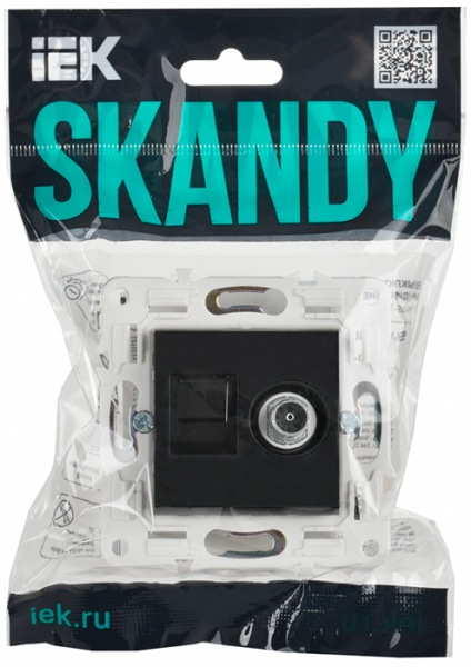 купить SKANDY Роз. двойная TV+RJ45 кат.5E SK-A14Bl черн. IEK в Самаре SKANDY Роз. двойная TV+RJ45 кат.5E SK-A14Bl черн. IEK