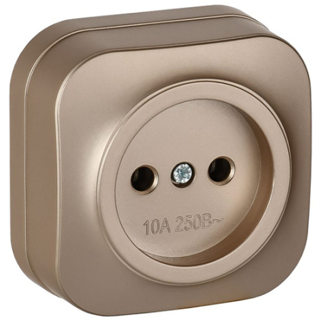 купить Глори шампань розетка открытая 1-мест IP20  в Самаре Глори шампань розетка открытая 1-мест IP20