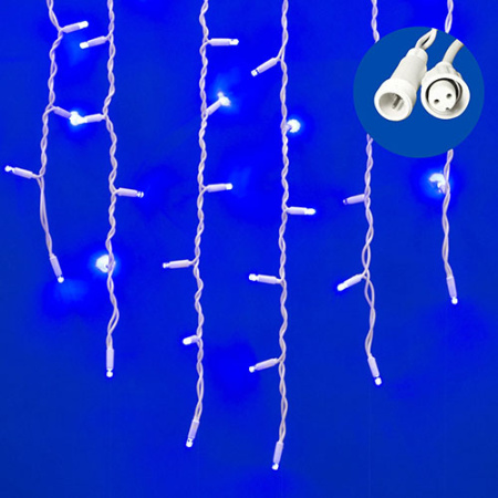 купить Гирлянда бахрома 3*0,7м синий 200свд IP67 белый провод эффект мерцания каучук в Самаре Гирлянда бахрома 3*0,7м синий 200свд IP67 белый провод эффект мерцания каучук