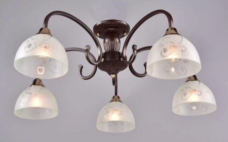 купить Светильник потолочный (люстра) 5*60Вт E27 коричневый/золото Краковяк в Самаре Светильник потолочный (люстра) 5*60Вт E27 коричневый/золото Краковяк