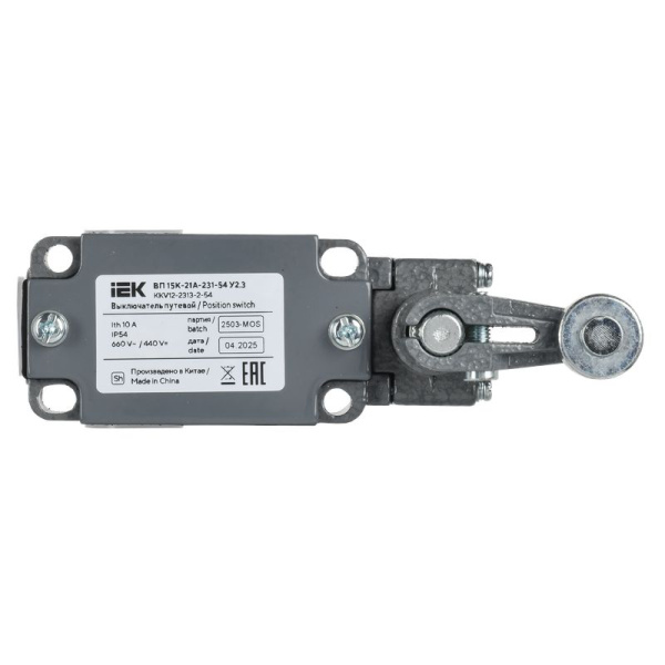 Выключатель концевой рычаг с роликом IP54 15К-21А-231-54 У2.3 IEK полумгновен. действ.