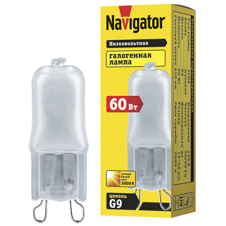 купить Лампа капсула галоген G9 60Вт 610лм матовая Navigator  в Самаре Лампа капсула галоген G9 60Вт 610лм матовая Navigator