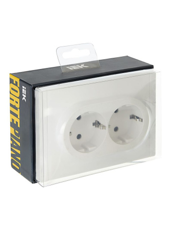 купить Фортепиано белый розетка скрытая 2-мест заземление шторки IP20  в Самаре Фортепиано белый розетка скрытая 2-мест заземление шторки IP20