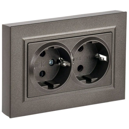 купить Брайт бронза розетка скрытая 2-мест заземление IP20  в Самаре Брайт бронза розетка скрытая 2-мест заземление IP20