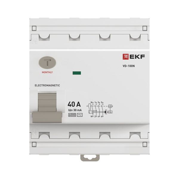 купить Выключатель дифференциальный (УЗО) 4Р 40А 30мА AC 6кА ВД-100N EKF PROxima в Самаре Выключатель дифференциальный (УЗО) 4Р 40А 30мА AC 6кА ВД-100N EKF PROxima
