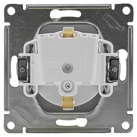 AtlasDesign белый розетка скрытая 1-мест заземление шторки IP20 