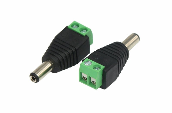 купить Разъём штекер 2,1*5,5мм черный с клеммной колодкой в Самаре Разъём штекер 2,1*5,5мм черный с клеммной колодкой