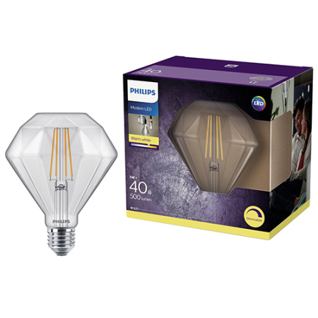 купить Лампа декор свд Е27 5Вт 2700К 500лм прозрачная филамент Philips диммер в Самаре Лампа декор свд Е27 5Вт 2700К 500лм прозрачная филамент Philips диммер