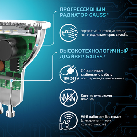 купить Лампа свд 220В GU10 9Вт 4100К 830лм MR16 матовая Gauss  в Самаре Лампа свд 220В GU10 9Вт 4100К 830лм MR16 матовая Gauss