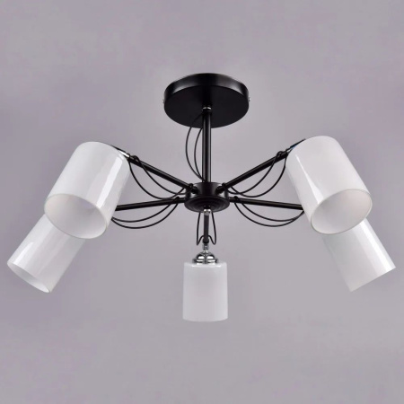 купить Светильник потолочный (люстра) 5*60Вт E27 черный/хром Бересклет в Самаре Светильник потолочный (люстра) 5*60Вт E27 черный/хром Бересклет