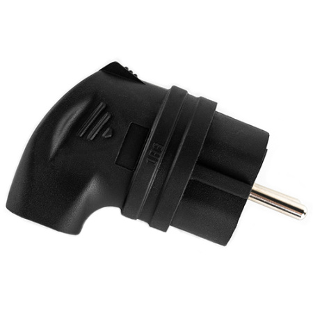 купить Вилка 16А угловая заземление черный каучук IP44 PlexUp  в Самаре Вилка 16А угловая заземление черный каучук IP44 PlexUp