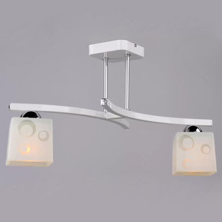 купить Светильник потолочный (люстра) 2*40Вт E27 белый/хром Лаговица в Самаре Светильник потолочный (люстра) 2*40Вт E27 белый/хром Лаговица