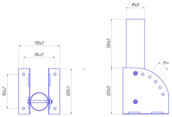 Кронштейн для РКУ 48*1,5 250мм с переменным углом ЭРА SPP-AC2-0-230-048