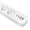 Удлинитель 5-мест 3м ПВС 3*1,5 белый выкл EKF  2USB 2,4А+2USBtype-С