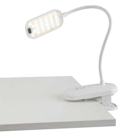 купить Светильник настольный свд 6Вт 3000-6500К лм белый прищепка диммер аккумулятор ЭРА управление жестом в Самаре Светильник настольный свд 6Вт 3000-6500К лм белый прищепка диммер аккумулятор ЭРА управление жестом
