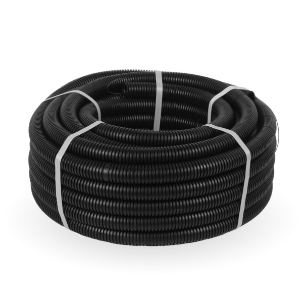 купить Труба гофра 32мм ПНД тяжелая 25м ПРОМРУКАВ черный с протяжкой безгалогенная (HF) в Самаре Труба гофра 32мм ПНД тяжелая 25м ПРОМРУКАВ черный с протяжкой безгалогенная (HF)