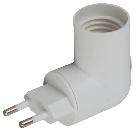 купить Патрон-переходник вилка-E27 пластик белый ЭРА с выкл в Самаре Патрон-переходник вилка-E27 пластик белый ЭРА с выкл