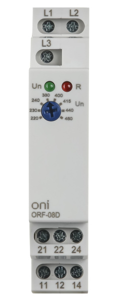 Реле контроля фаз ORF-08D 3 фазы 2 контакта 220-460В AC IEK