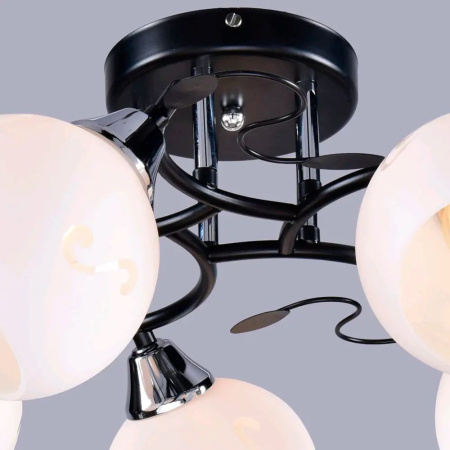 купить Светильник потолочный (люстра) 5*60Вт E27 черный/хром Орфография в Самаре Светильник потолочный (люстра) 5*60Вт E27 черный/хром Орфография