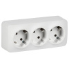 купить Глори белый розетка открытая 3-мест заземление IP20  в Самаре Глори белый розетка открытая 3-мест заземление IP20