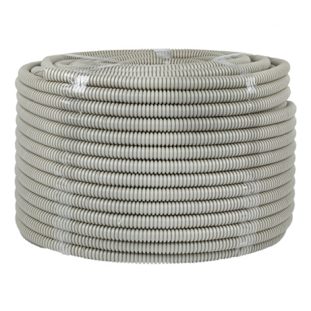 купить Труба гофра 16мм ПВХ 100м серый EKF с протяжкой  в Самаре Труба гофра 16мм ПВХ 100м серый EKF с протяжкой