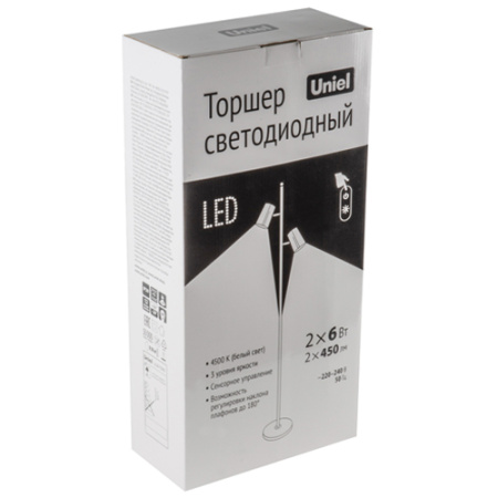 купить Торшер свд 12Вт 4500К 900лм черный ULM-T600 2х6W диммер в Самаре Торшер свд 12Вт 4500К 900лм черный ULM-T600 2х6W диммер