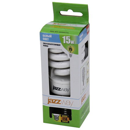 купить Лампа клл E14 15Вт 4000К 800лм спираль Jazzway  в Самаре Лампа клл E14 15Вт 4000К 800лм спираль Jazzway