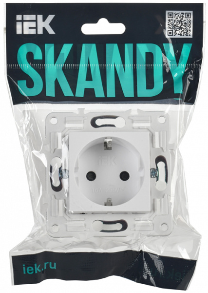купить Сканди арктический белый розетка скрытая 1-мест заземление шторки IP44 в Самаре Сканди арктический белый розетка скрытая 1-мест заземление шторки IP44