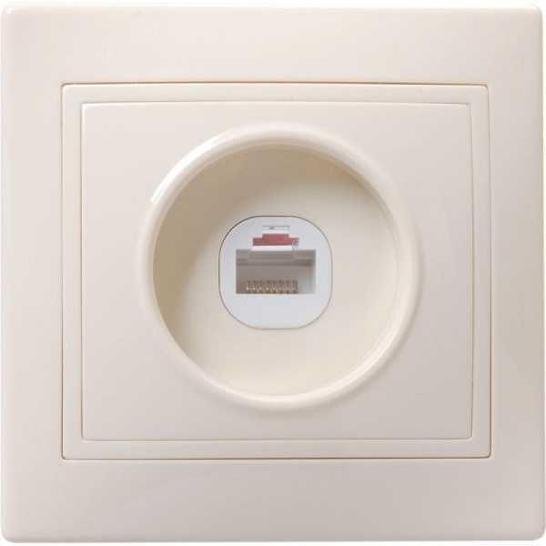 Кварта кремовый розетка RJ11 скрытая 1-ая  