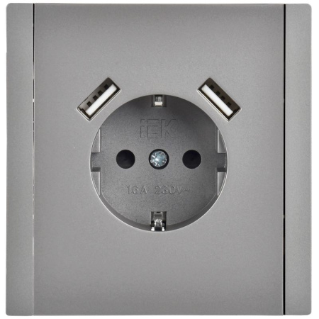 купить Фортепиано сталь розетка скрытая 1-мест заземление шторки USB IP20 3,1А в Самаре Фортепиано сталь розетка скрытая 1-мест заземление шторки USB IP20 3,1А