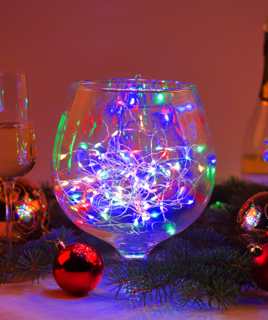 купить Гирлянда нить 10м мультицвет 100свд с контроллером IP20 серебро провод статич.свечение в Самаре Гирлянда нить 10м мультицвет 100свд с контроллером IP20 серебро провод статич.свечение