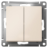 AtlasDesign бежевый переключатель 2кл скрытая 10А IP20 