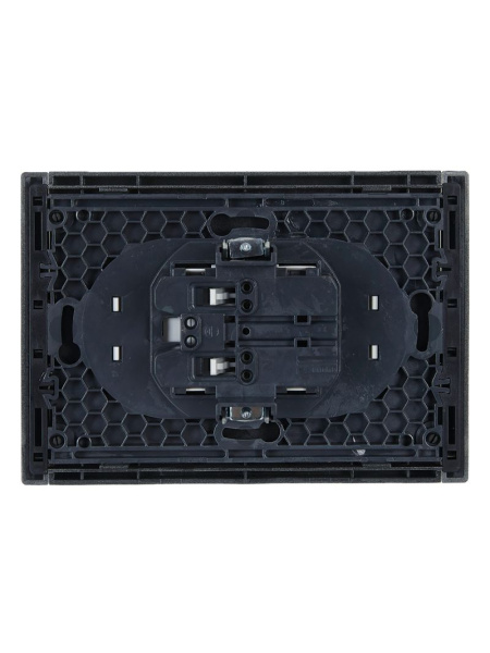 купить Фортепиано сталь розетка скрытая 2-мест шторки быстрозажим. клем. IP20  в Самаре Фортепиано сталь розетка скрытая 2-мест шторки быстрозажим. клем. IP20